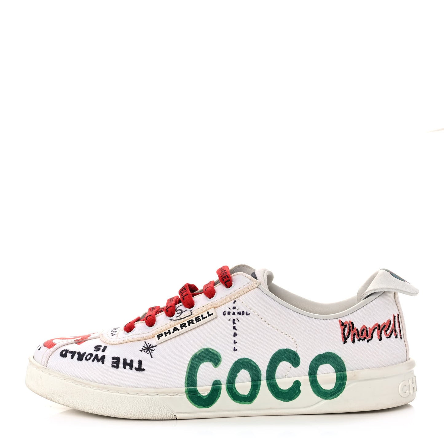 x Pharrell Williams Calfskin Womens Sneakers 38 White