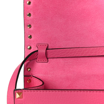 Valentino Garavani Pebbled Calfskin Medium Rockstud Flip Lock Crossbody Bag Feminine Pink 11 of 12
