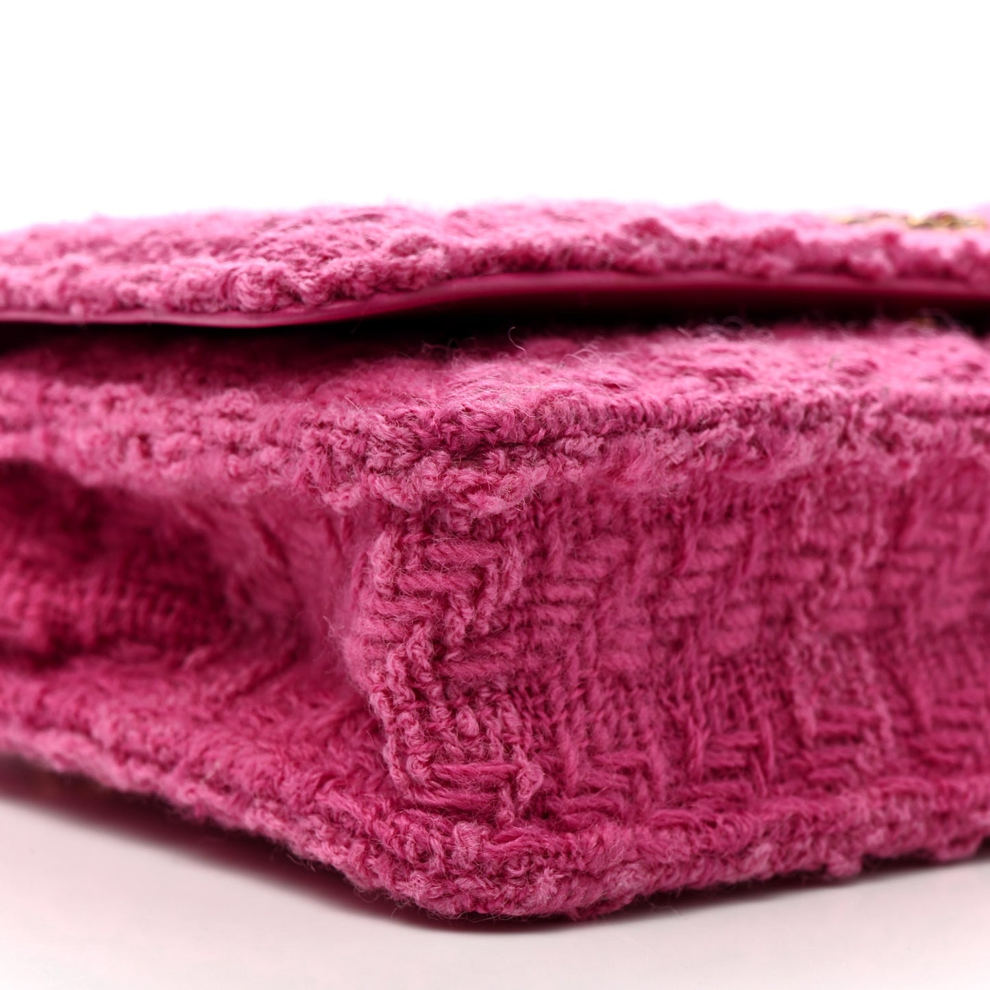 Wool Tweed Lambskin Quilted Chanel 19 Wallet On Chain WOC and Coin Purse  Fuchsia