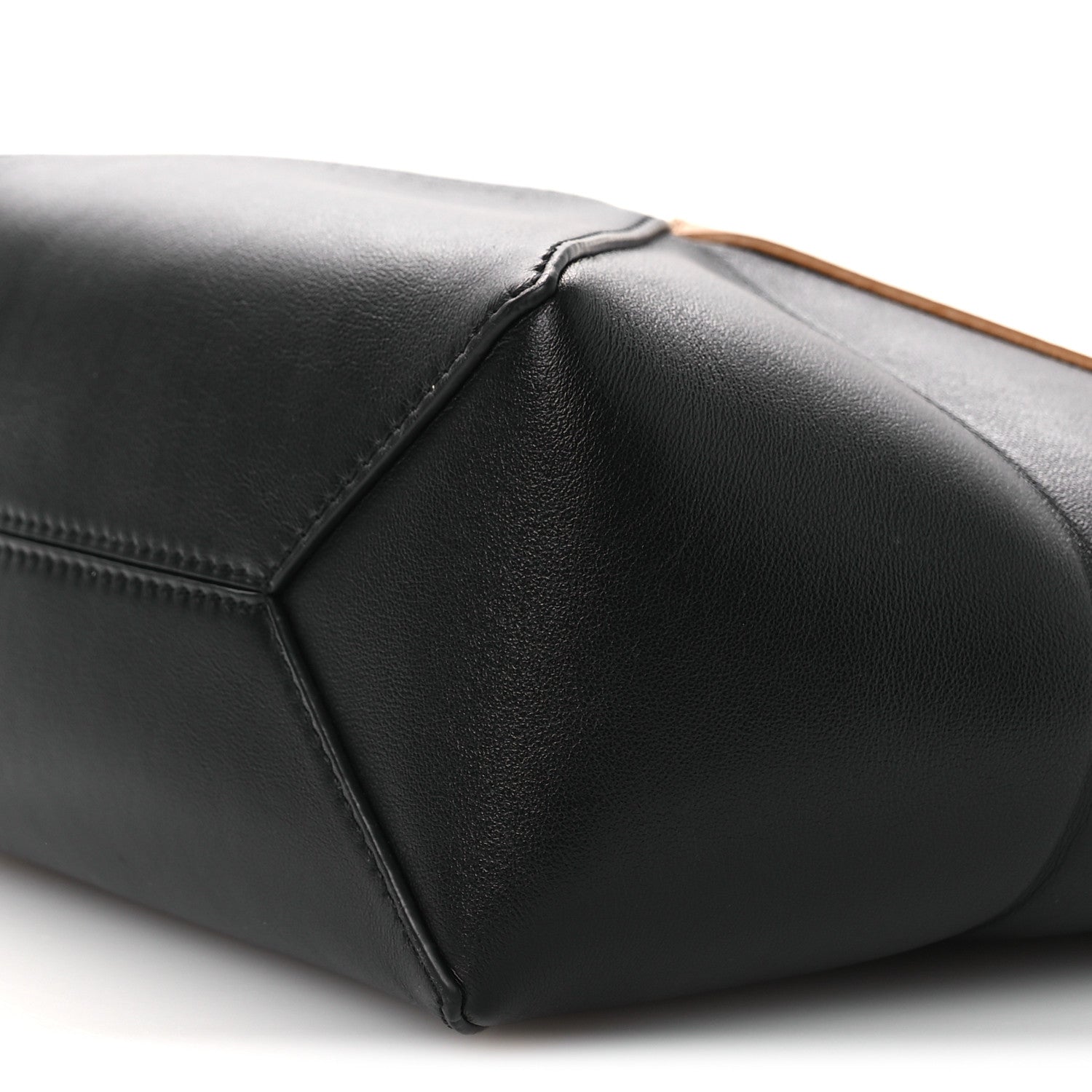 Loewe Shiny Calfskin Mini Puzzle Fold Tote Warm Desert Black 10 of 12