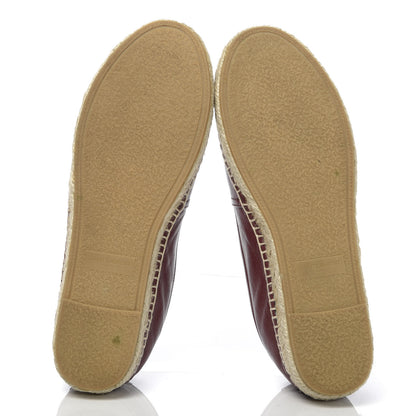 Saint Laurent Calfskin Monogram Espadrilles 36.5 Light Burgundy 5 of 9