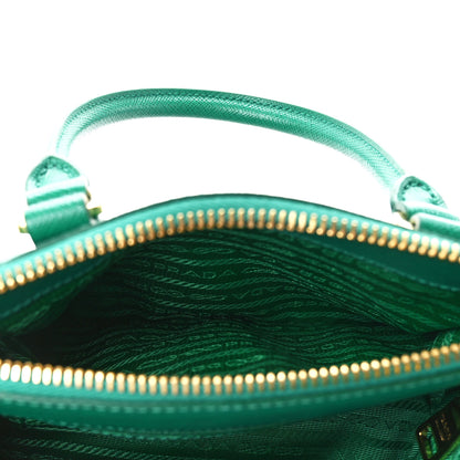 Prada Saffiano Lux Mini Galleria Double Zip Tote Mango 7 of 13