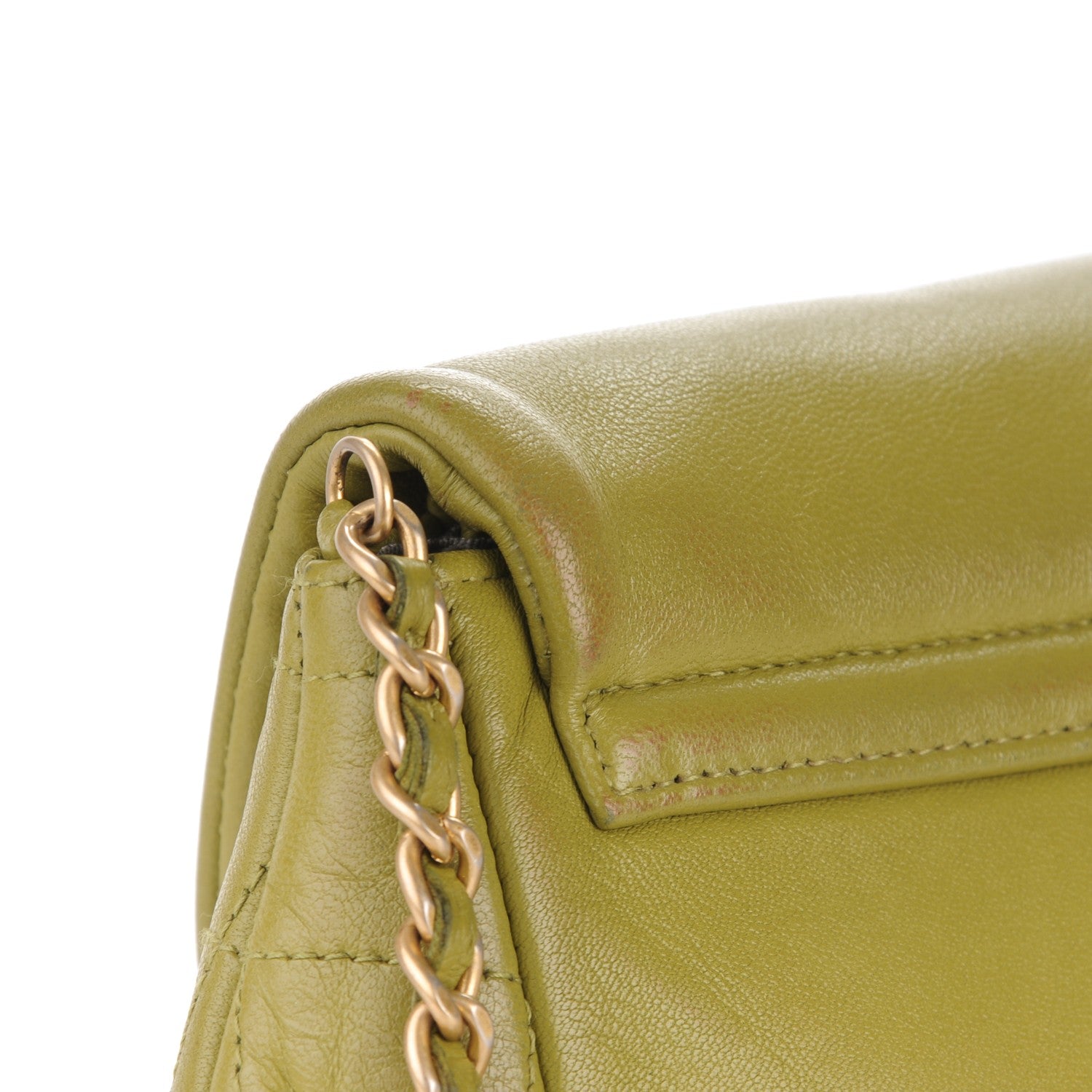 Chanel Lambskin Half Moon Wallet On Chain WOC Green 10 of 11