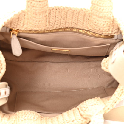 Prada Raffia Woven Tote Naturale Rosa 4 of 9