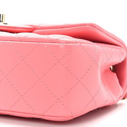 Chanel Lambskin Quilted Mini Rectangular Flap Pink 9 of 10