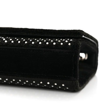 Saint Laurent Velvet Crystal Studded Monogram Small Kate Satchel Black 10 of 10