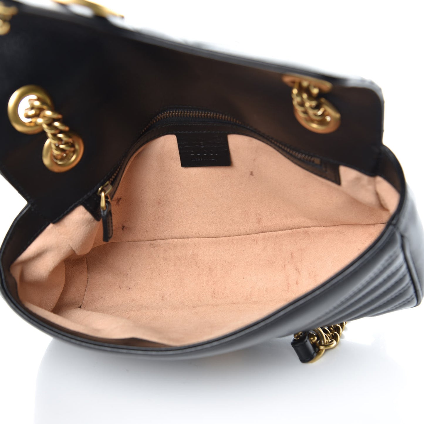 Calfskin Matelasse Small GG Marmont Shoulder Bag Black