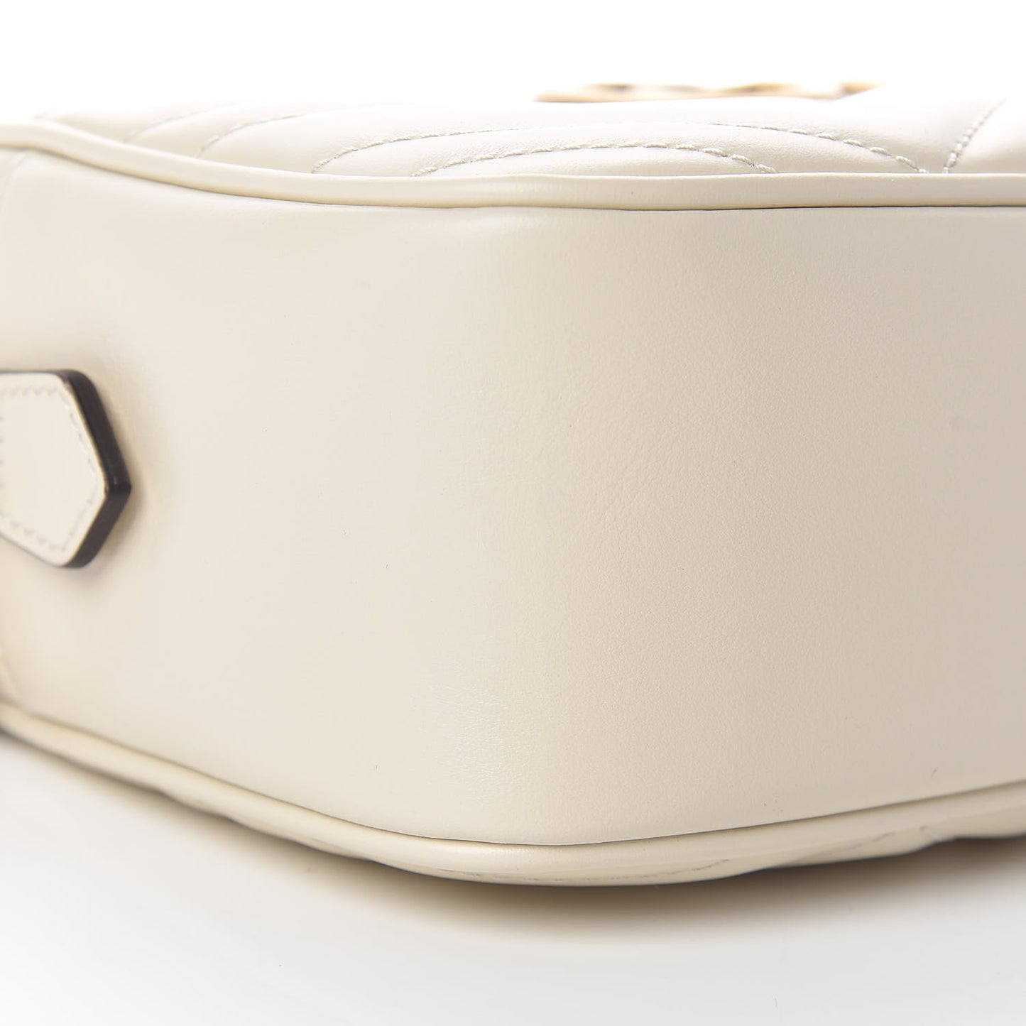 Calfskin Matelasse Small GG Marmont Chain Shoulder Bag White