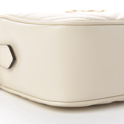 Gucci Calfskin Matelasse Small GG Marmont Chain Shoulder Bag White 9 of 11