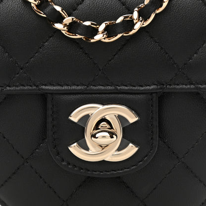 Chanel Lambskin Quilted CC In Love Heart Clutch With Chain Black 8 of 11