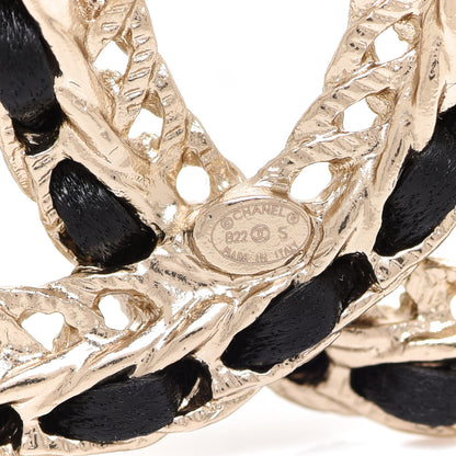Chanel Lambskin Chain CC Brooch Black Gold 4 of 5