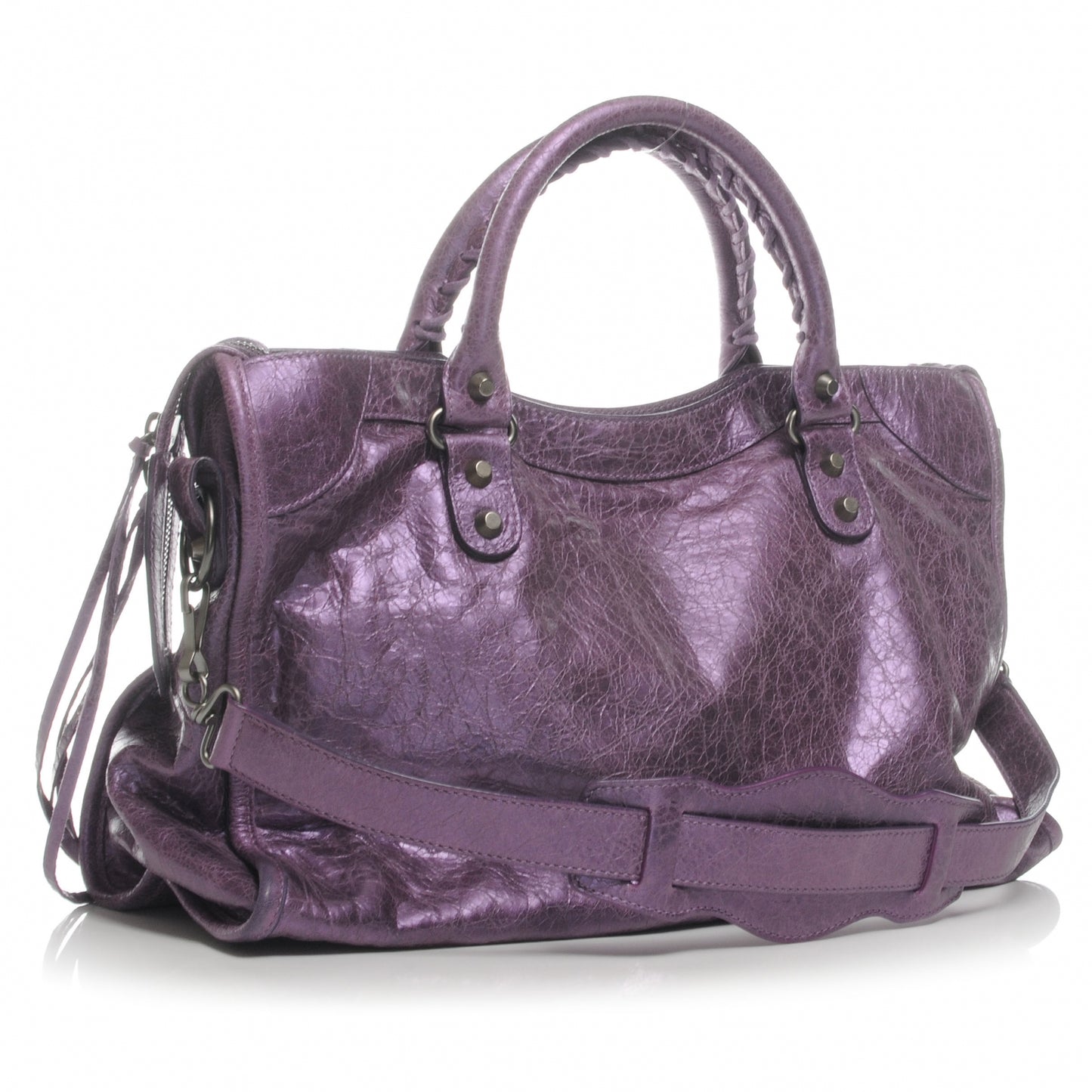 Agneau Classic Hardware City Metallic Purple