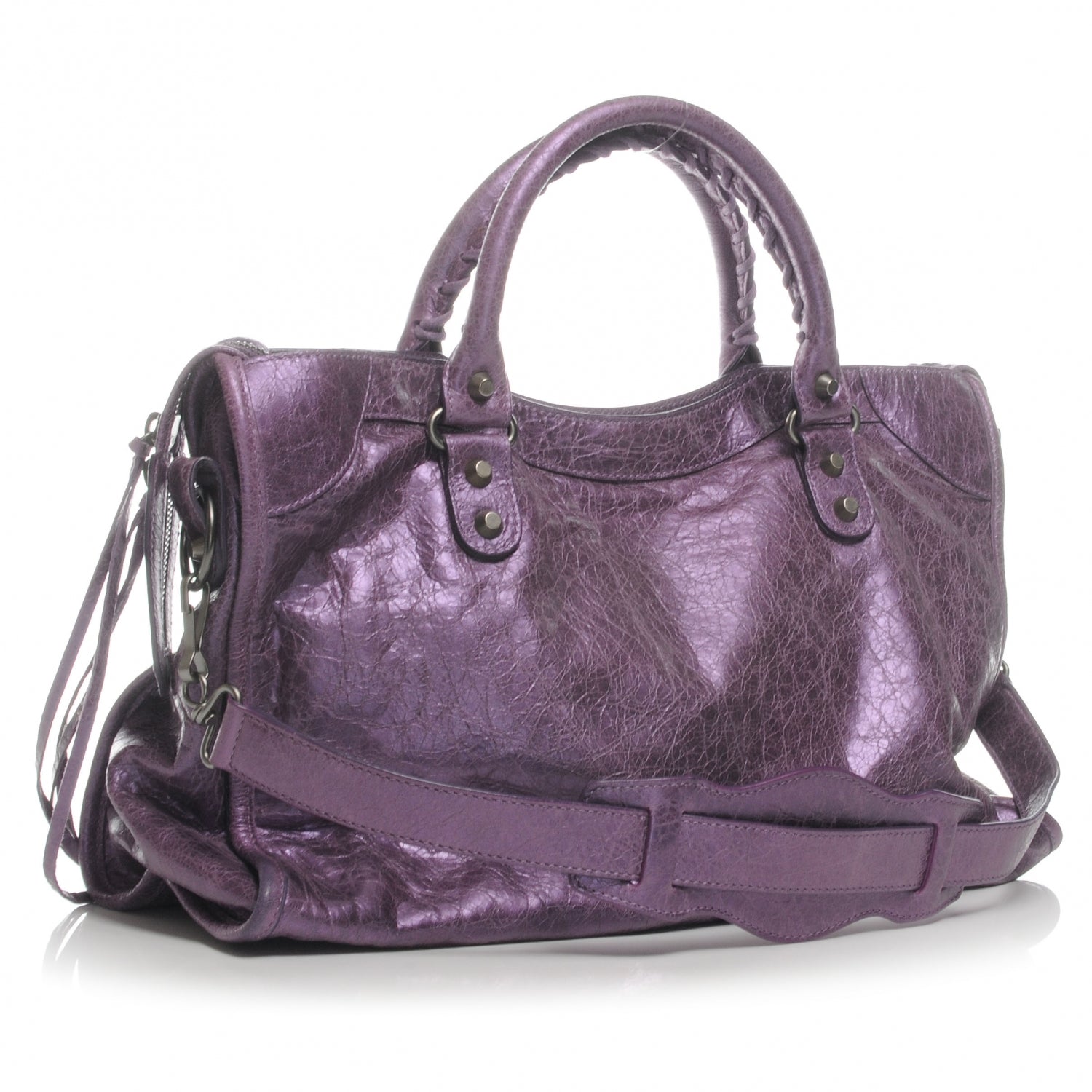 Balenciaga Agneau Classic Hardware City Metallic Purple 3 of 9