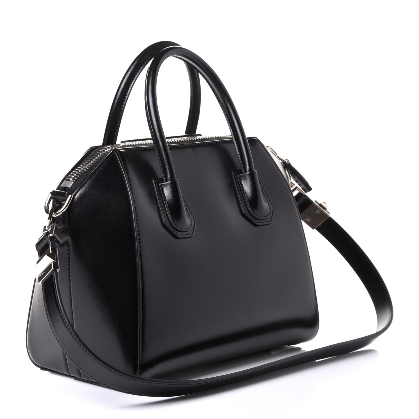 Shiny Lord Calfskin Small Antigona Black