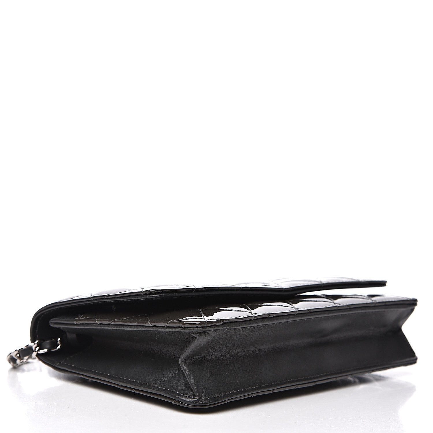 Chanel Patent Quilted Wallet On Chain WOC Black 3 of 13