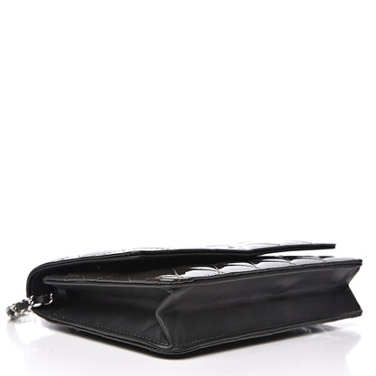 Chanel Patent Quilted Wallet On Chain WOC Black 3 of 13