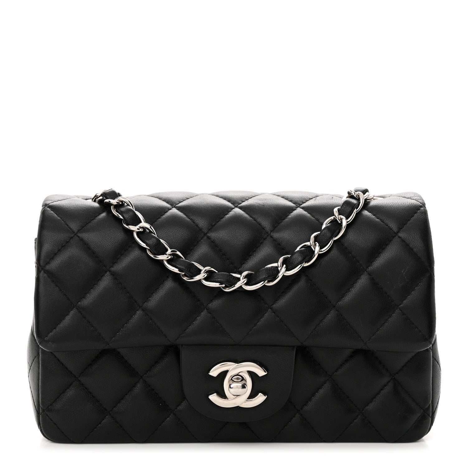 Chanel Lambskin Quilted Mini Rectangular Flap Black 1 of 10
