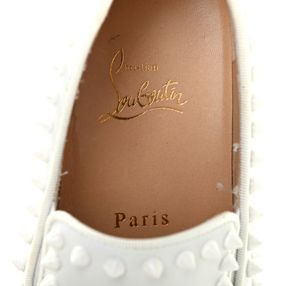 Christian Louboutin Calfskin Studded Womens Slip On Sneakers 35.5 White 6 of 10
