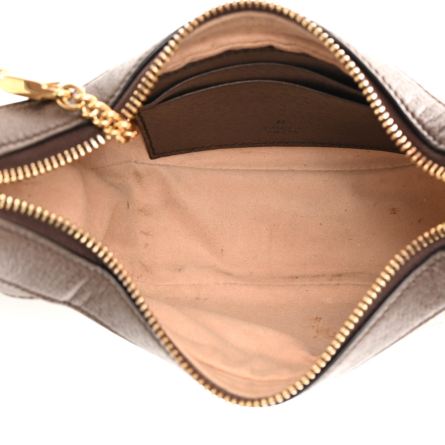 Gucci GG Supreme Monogram Textured Calfskin Web Mini Ophidia Half Moon Hobo Beige Ebony New Acero 5 of 19