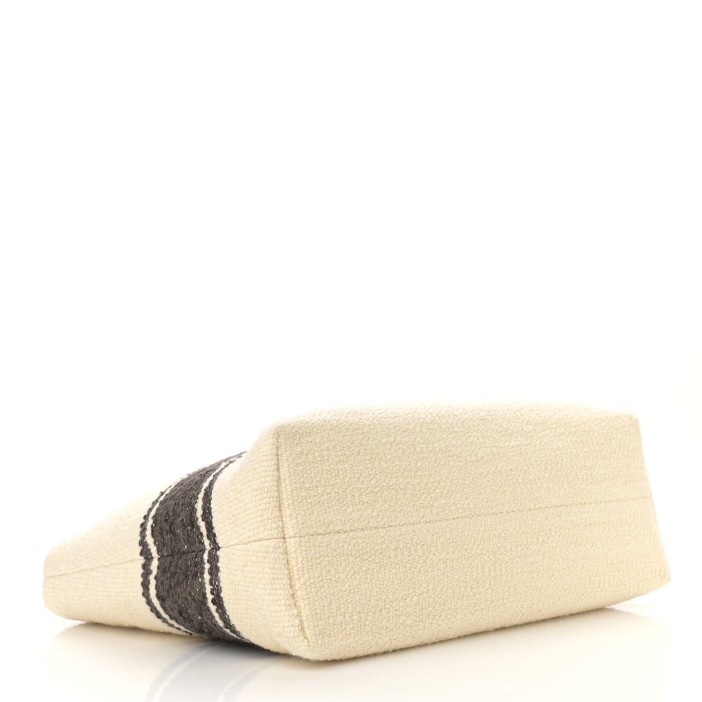 Plein Soleil Textile Calfskin Horizontal Cabas Natural Tan Black