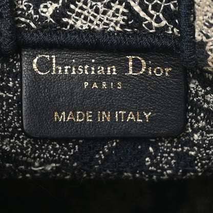 Christian Dior Canvas Toile de Jouy Reverse Embroidered Mini Book Tote Phone Bag Blue 6 of 10