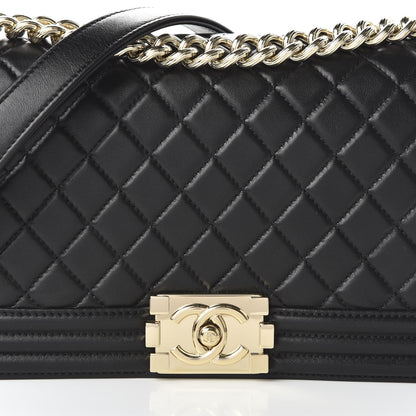 Chanel Lambskin Quilted Medium Boy Flap Black 10 of 10