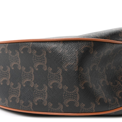 Celine Calfskin Triomphe Canvas Heloise Shoulder Bag Tan 8 of 9
