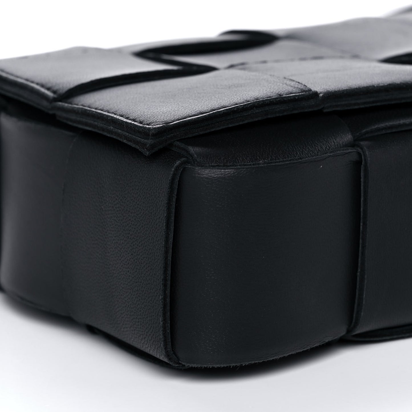 Lambskin Maxi Intrecciato Cassette Crossbody Bag Black
