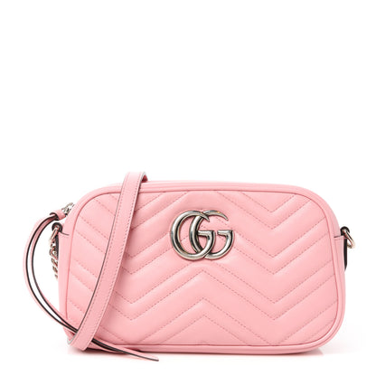 Gucci Calfskin Matelasse Small GG Marmont Chain Shoulder Bag Wild Rose 1 of 12