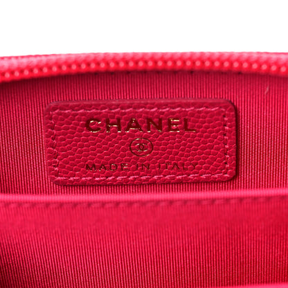 Chanel Caviar Quilted Boy Zip Around Coin Purse Wallet Fuchsia 5 of 9