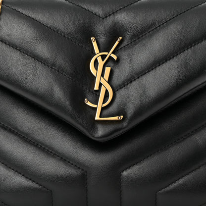 Saint Laurent Calfskin Y Quilted Monogram Small Loulou Chain Satchel Black 8 of 16