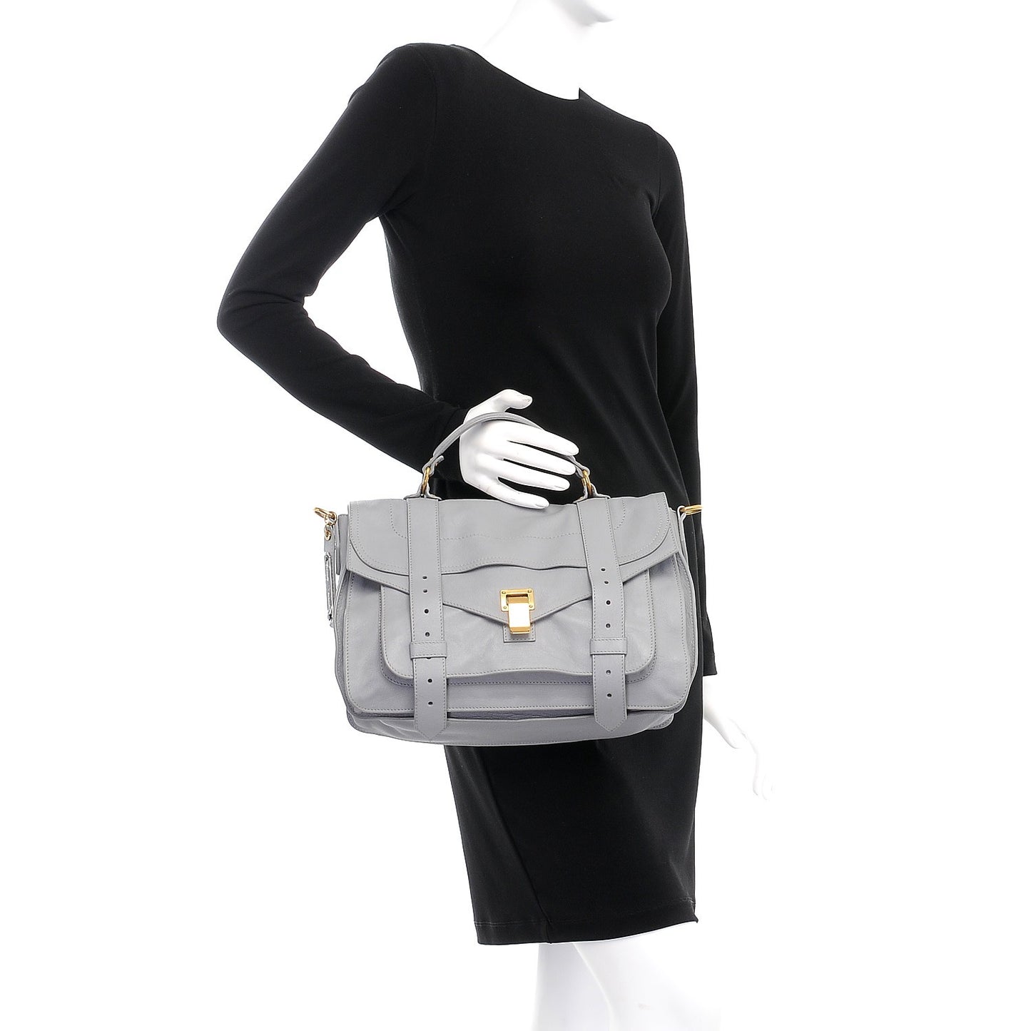 Lambskin Medium PS1 Satchel Concrete Grey