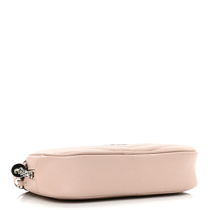 Saint Laurent Grain De Poudre Matelasse Monogram Mini Lou Camera Bag Marble Pink 4 of 9