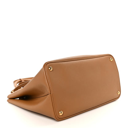 Prada Saffiano Cuir Large Double Bag Caramel Fuoco 4 of 12