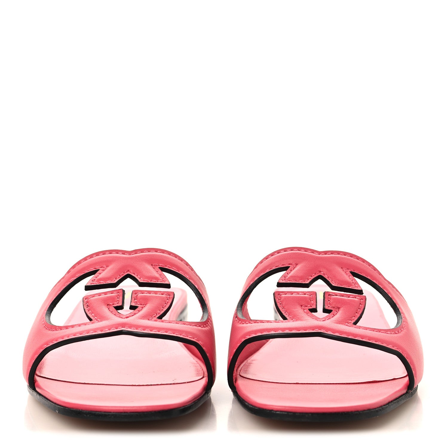 Gucci Cosmos Softy Calfskin Interlocking G Cut Out Slide Sandals 39.5 Rhodamine Pink 3 of 9
