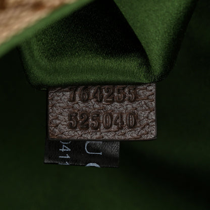 Gucci Monogram Textured Dollar Calfskin Heavy Grosgrain Web Medium Maxi Horsebit Chain Shoulder Bag Beige Ebony New Acero 7 of 11