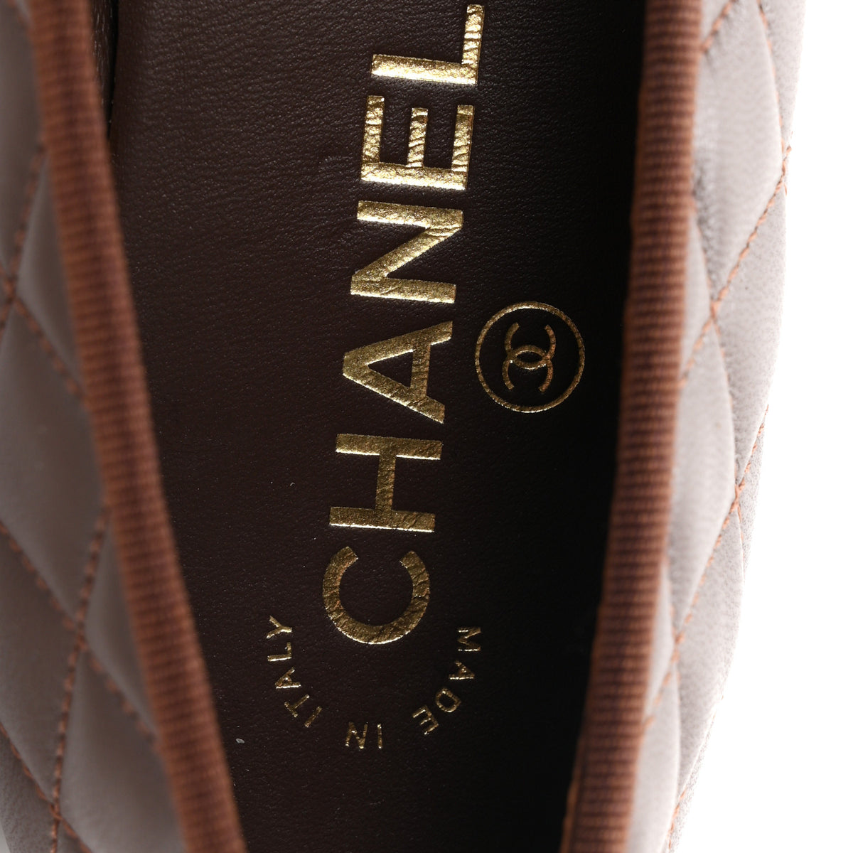 Chanel Lambskin Quilted CC Cap Toe Ballerina Flats 39 Dark Brown 9 of 11