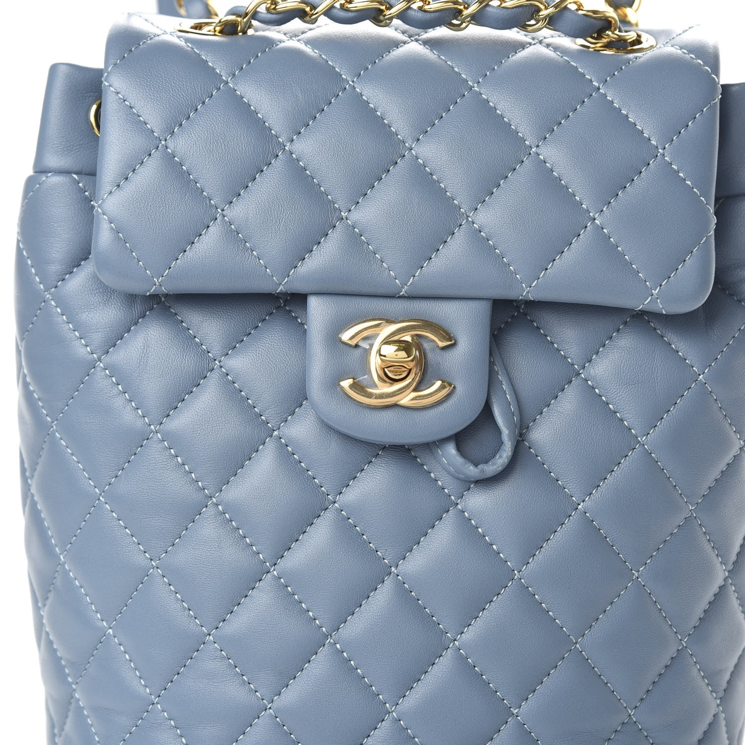 Chanel Calfskin Quilted Mini Urban Spirit Backpack Light Blue 9 of 10