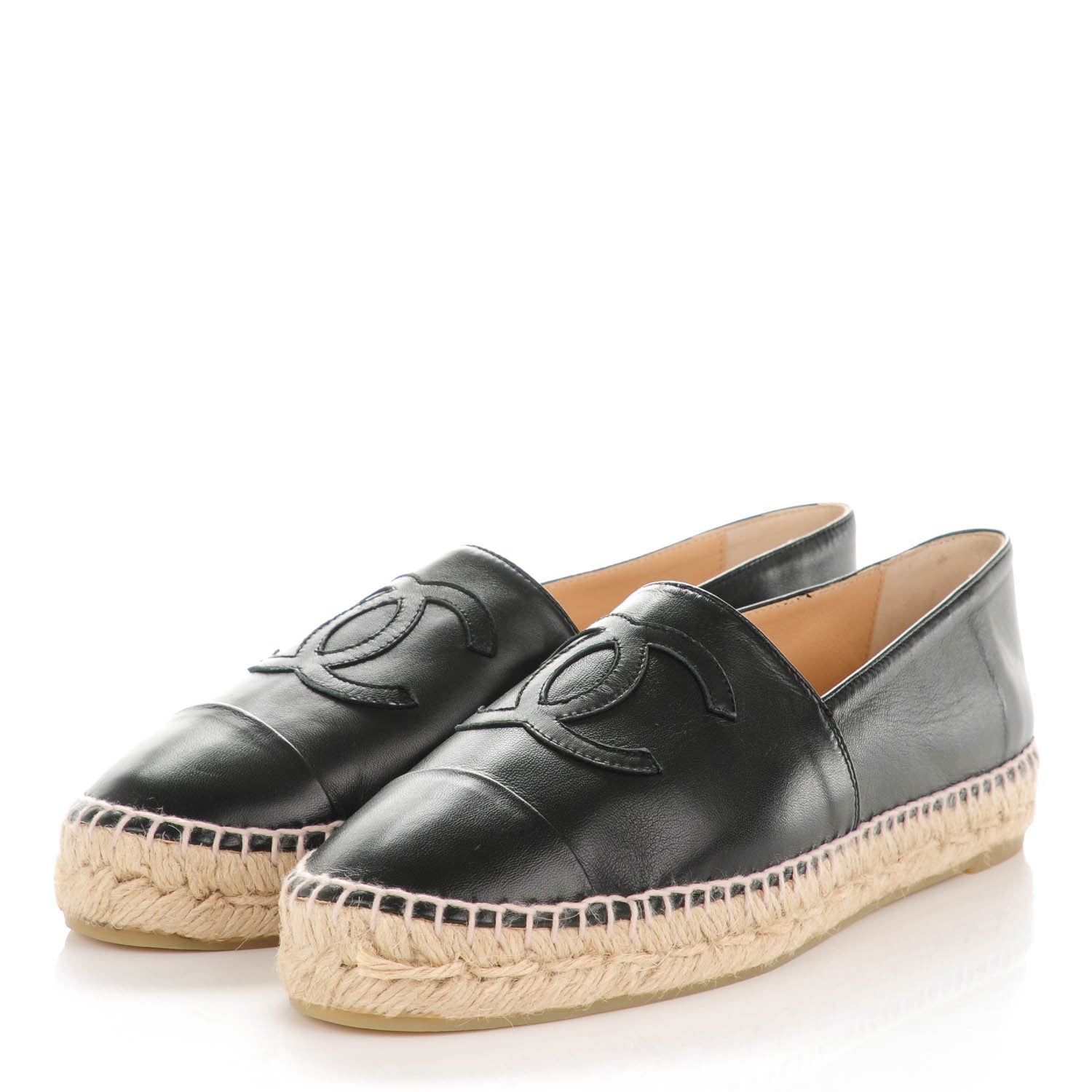 Chanel Lambskin CC Espadrilles 39 Black 3 of 9