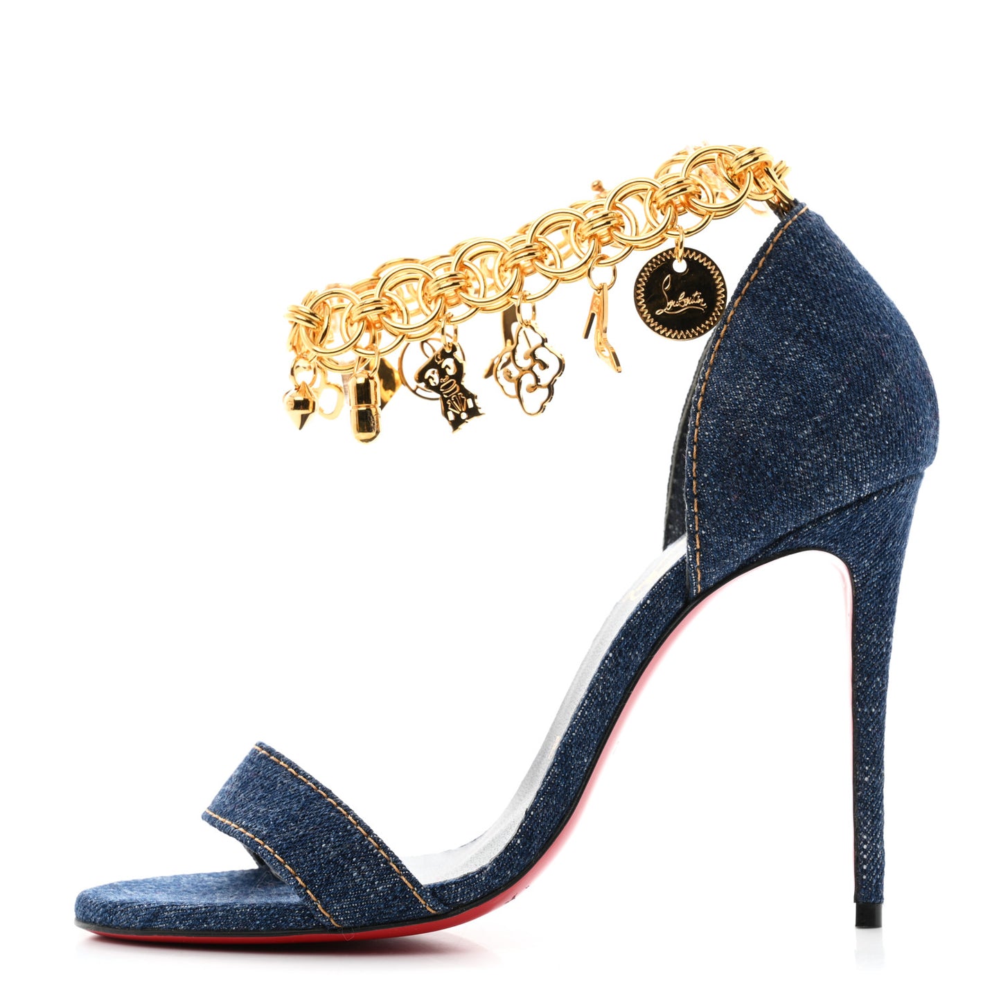 Denim Gourmi 100 Sandals 36 Blue Gold