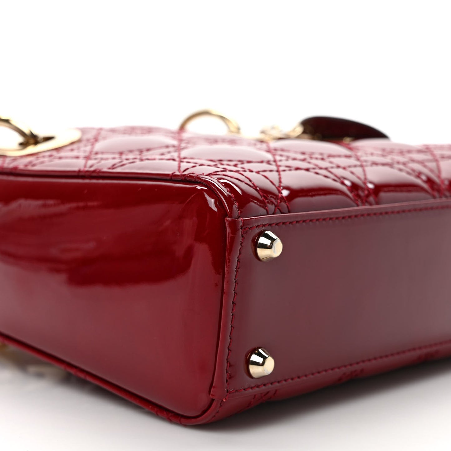 Patent Cannage Mini Lady Dior Red
