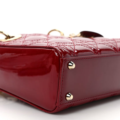 Christian Dior Patent Cannage Mini Lady Dior Red 8 of 9
