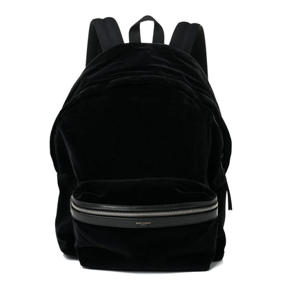 Saint Laurent Velvet City Backpack Black 1 of 15