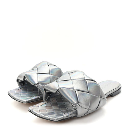 Bottega Veneta Laser Nappa Maxi Intrecciato Lido Flat Sandals 39 Oyster 4 of 9