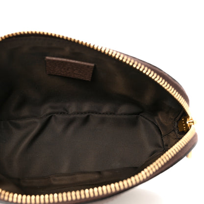 Gucci GG Supreme Monogram Textured Calfskin Web Medium Ophidia Cosmetic Case Beige Ebony New Acero 5 of 6