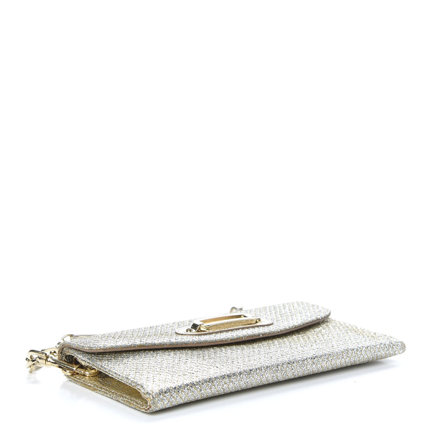 Glitter Fabric Large Riane Clutch Champagne