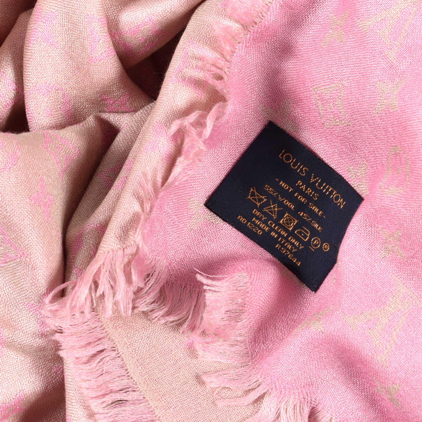 Silk Wool Monogram So LV Stole Blush