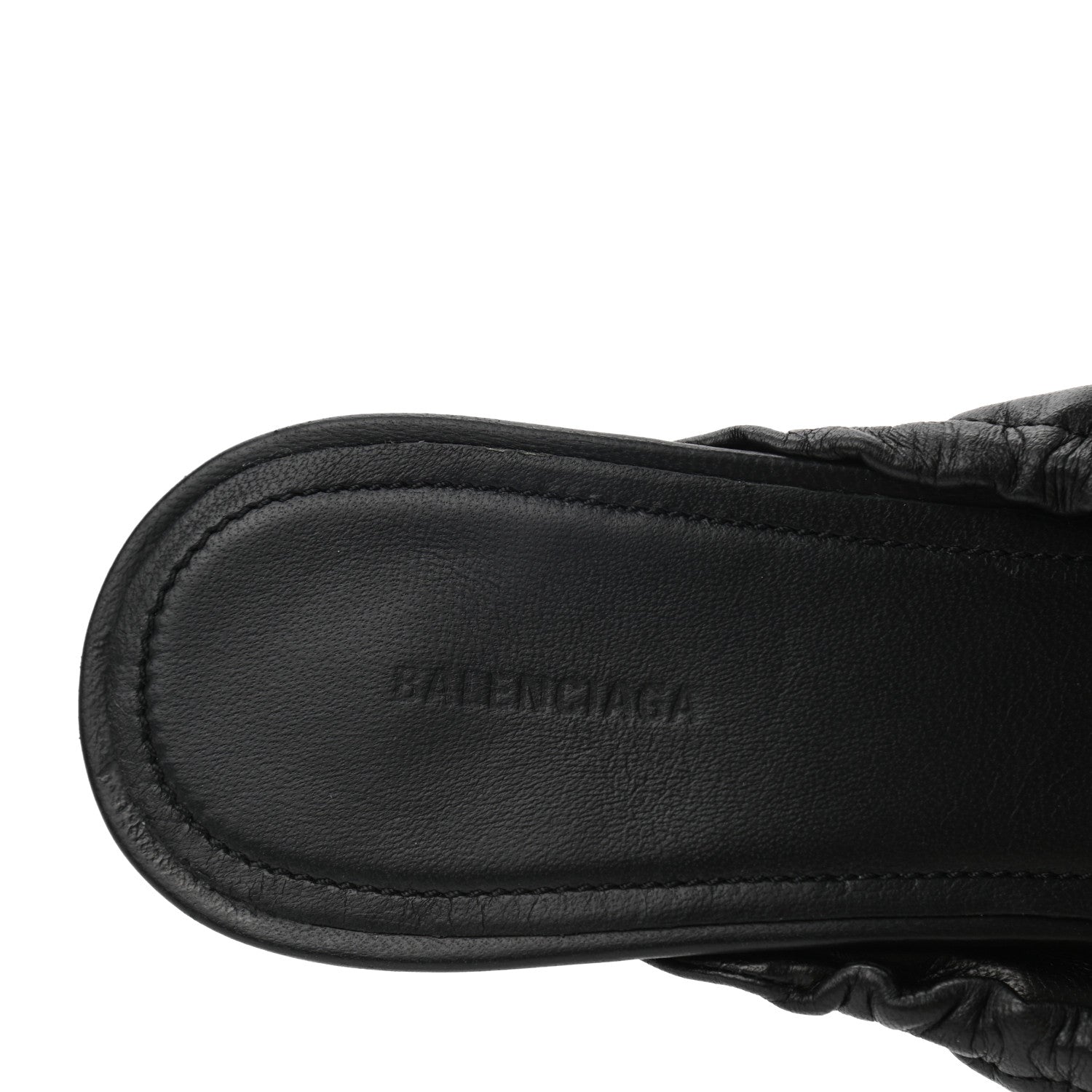 Balenciaga Smooth Nappa Pointed Toe Scrunch Knife 40mm Mules 40 Black 7 of 9