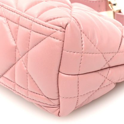 Christian Dior Calfskin Macrocannage Small Diortravel Nomad Pouch Old Rose 9 of 9