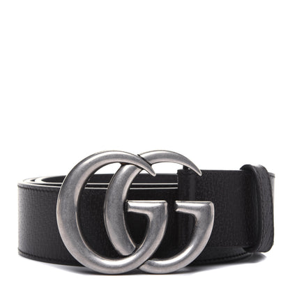 Gucci Textured Dollar Calfskin Nickel Double G 40mm Belt 100 40 Dark Cocoa 1 of 7